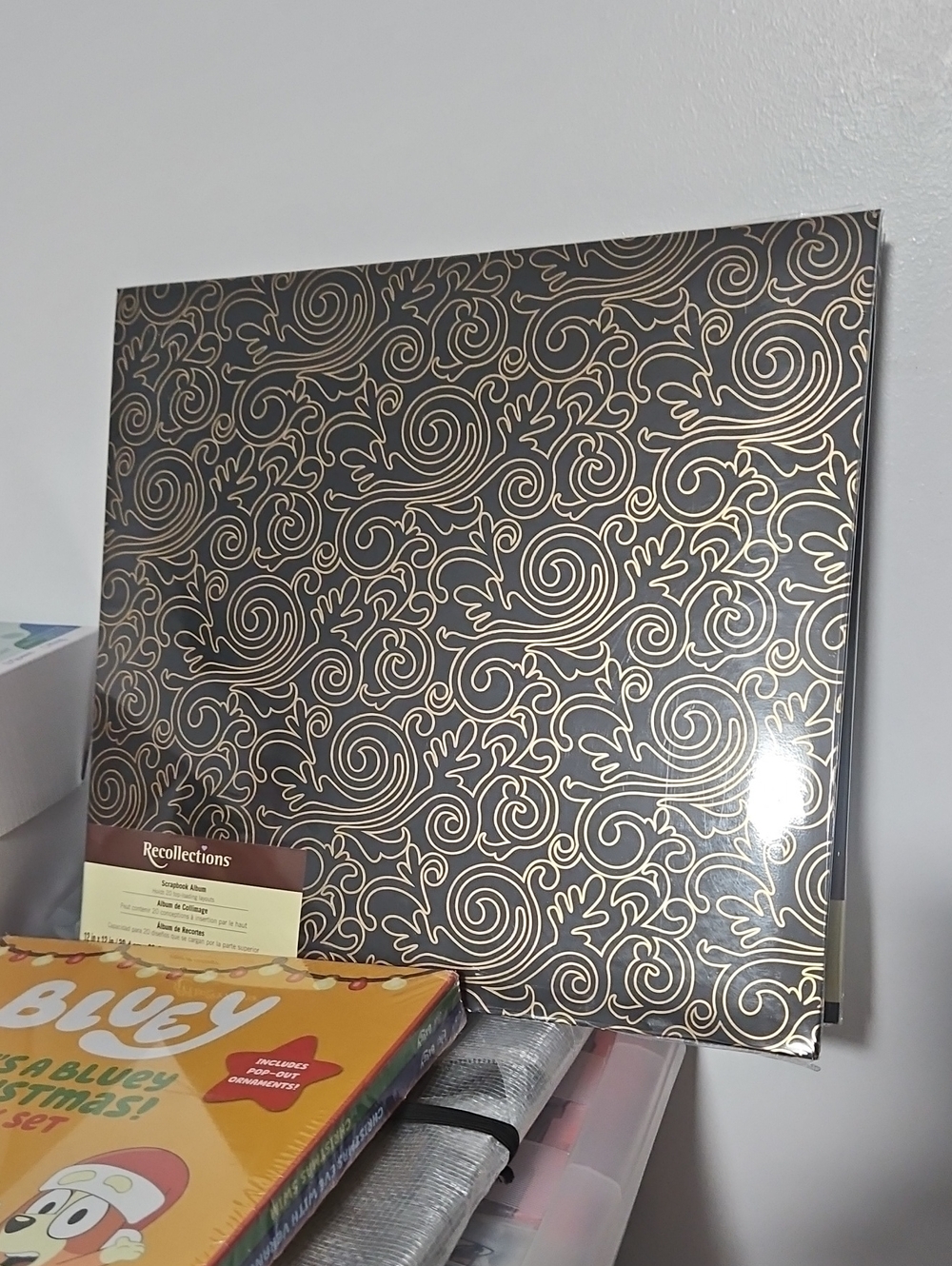 Recollections Brown and Gold Swirl Scrapbook Art Book Album 10 Pages